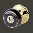 thumbnail image 3 of Renovators Supply Porcelain Door Lock 2.38 in Adjustable Backset Glazing Black and Brass Door Knob w/Lock, 3 of 4