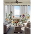 thumbnail image 3 of Spring Floral Blackout Curtains for Bedroom - 84 Inch Long Light Blocking 2 Panels Set, Yellow Flowers Pastoral Botanical Watercolor Thermal Living Room Drapes Grommet Window Curtains 52"x84", 3 of 8