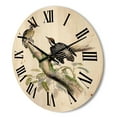 thumbnail image 3 of Designart 'Ancient Birds In The Wild VIII' Traditional Wood Wall Clock, 3 of 5