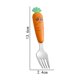 thumbnail image 3 of Juego de vajilla de zanahorias para niños, 3 piezas, cuchara de acero inoxidable, tenedor, cubiertos con caja, vajilla para niños, alimentación para bebés, suministros de cocina, 3 of 5