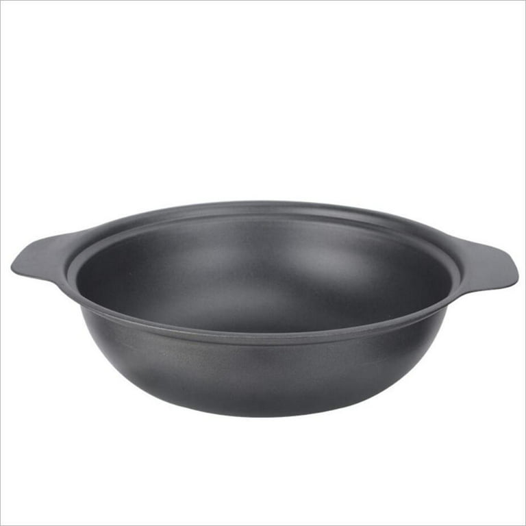 Cast Iron Wok Shallow Round Casserole Dish with Lid,for Rice Noodle keep  Warm 22cm 