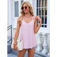 thumbnail image 5 of Womens Solid Color Round Neck Sleeveless Tank Top Basic Layering Undershirt Casual Pink XL, 5 of 9