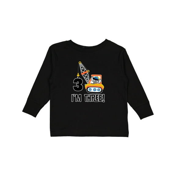 Inktastic 3rd Birthday Construction Truck Boys Boys Long Sleeve Toddler T-Shirt