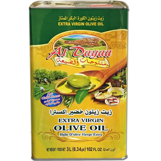 Al Dayaa Extra Virgin Olive Oil, 3L (102 fl oz) tin, Product of