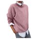 thumbnail image 1 of Gibobby Suéteres para mujer, Suéteres de otoño para mujer 2023 de manga larga a rayas de gran tamaño, suéter de punto casual de moda con cuello redondo(Rosa,CH), 1 of 5