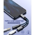 thumbnail image 2 of USB C to AUX Headphone Jack Adapter(2in1)Type C 3.5mm Dongle DAC Audio Charger Cable Splitter for iPhone 16 15 Pro Max Compatible for Samsung Galaxy S25 for iPad Converter for Apple Car Accessories, 2 of 7