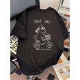 thumbnail image 1 of Casual Summer Crew Neck Loose Fit Short Sleeve Drop Shoulder Pullovers Cotton Knit Fabric with Digital Heat Transfer Patterned for Adult, Weekend Casual, Casual Sporty Tee, Summer Gifts, 1 of 5