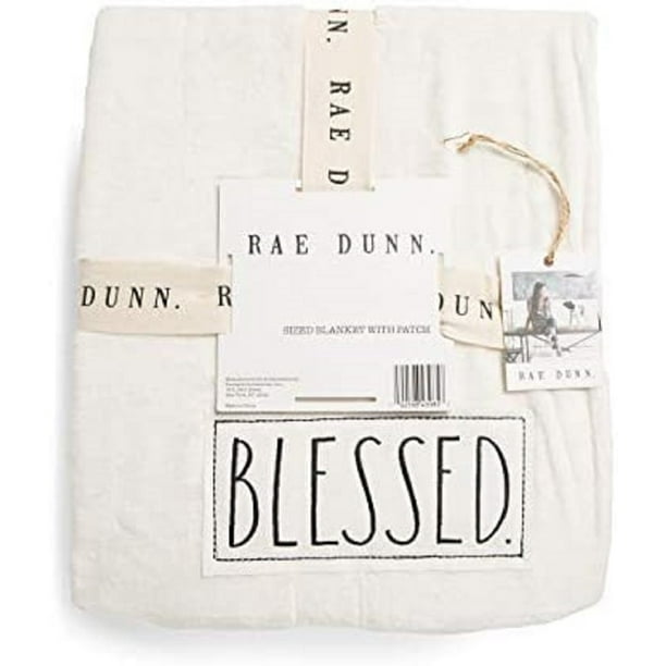 Rae Dunn Baby Blanket White Plush, 50 X60, Blessed - Walmart.com