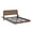 Walnut, variant on GZXS Queen Size Floating Platform Bed with RGB Lights & Charging Station, Modern LED Bed Frame with Storage Headboard and Foldable Side Tables, Black