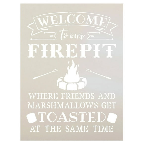 Rustic and Fun's Reusable Mylar Stencil - Pit Design for Painting, Chalk, Mixed Media Crafting, and DIY Home Decor (9 x 12 inch)