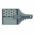 thumbnail image 1 of Orient Cutting Board, Different Ornate Mosaic Patterns Historical Lines Heritage Culture, Decorative Tempered Glass Cutting and Serving Board, Wine Bottle Shape, Blue Orange White, by Ambesonne, 1 of 1