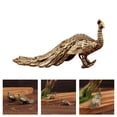 thumbnail image 2 of Brass Figurines Peacocks Statues Shelf Decors Accent Peacocks Decorative Objects Tabletop Centerpieces Home Decors, 2 of 8
