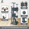 thumbnail image 4 of CAPHAUS Cat Tower for Indoor w/Cat Wand Toy, Modern Cute 74-Inch Cat Tree w/Widened Perch for Large Cats Kittens, Multi-Level Cat Activity Tree w/Scratching Posts, Tunnel, Basket, Cat Cave Condo, 4 of 9