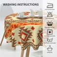 thumbnail image 6 of ZICANCN Round Table Cloths 60 Inch, Vintage Southwestern Native Aztec Style Table Cover Waterproof Washable Outdoor Picnic Tablecloth, 6 of 8