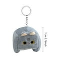 thumbnail image 2 of Square Cat Plush Toy Mini Doll Keychain in White for Purse Charm and Bedroom Decoration Soft PP Cotton Filled Stress Reliever, 2 of 5