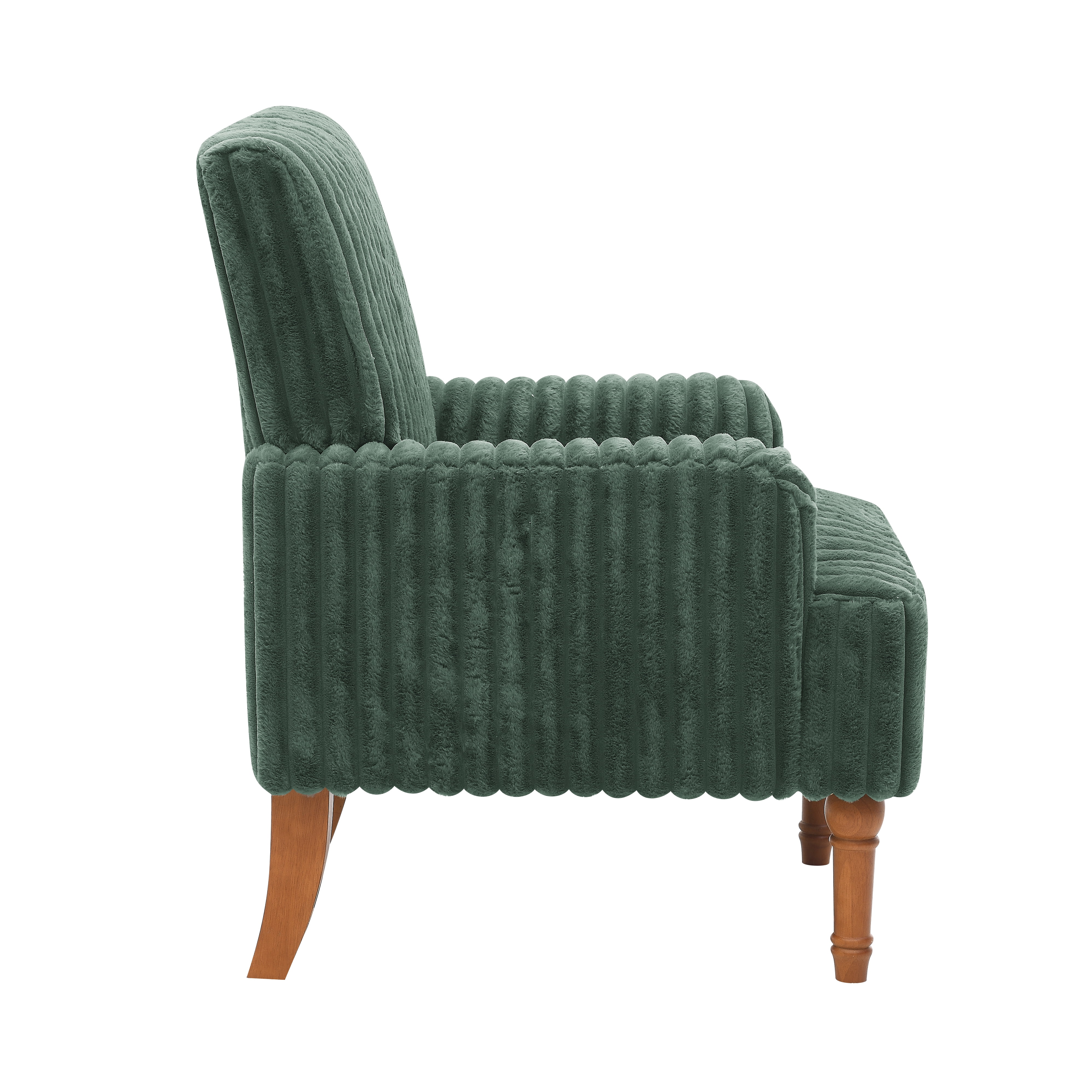 Modern Accent Chair with Wide Wale Corduroy, 9 Inch Solid Wood Legs, Upholstered Armchair with Thick High-Density Foam Cushion for Living Room, Army Green