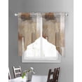 thumbnail image 3 of Brown Swag Valances for Windows, Abstract Paint Texture Retro Smudge Graffiti Art Rod Pocket Sheer Valances for Small Windows, Swag Toppers Light Filtering for Kitchen Living Room 2 Panels 28''x36'', 3 of 6