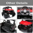 thumbnail image 5 of Electric Ride on Vehicles for Kids, 12V Ride On Toys for Girls Boys, Battery Powered Off Road UTV Ride On Cars with Remote Control, 3 Speeds, LED Lights, MP3 Player, Red, W13755, 5 of 11
