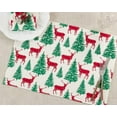 thumbnail image 2 of Fennco Styles Holiday Deer & Tree Christmas Cotton Placemats 14" W x 20" L, Set of 4 – Multicolor Festive Table Mats for Winter Festivals, Home Décor, Banquets, Family Gatherings and Special Events, 2 of 4
