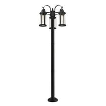 3 Light Outdoor Post Mount Lantern In Period Inspired Style 24 Inches Wide By 94.25 Inches High Z-Lite 569Mp3-567P-Bk