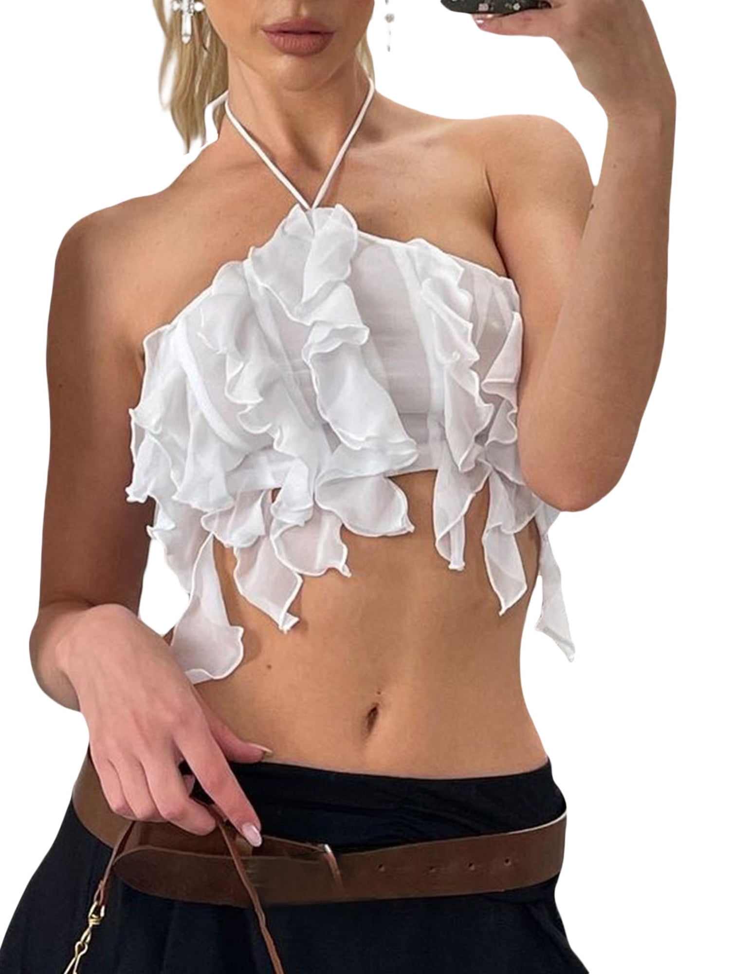 トップス SHELLER 3D flower ruffle tops 3D flower ruffle tops – shéller / シェリエ