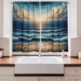 thumbnail image 2 of Ambesonne Seascape Kitchen Curtains, Fish Eye Effect Oceanic, 55"x30", Blue Pale Brown, 2 of 3