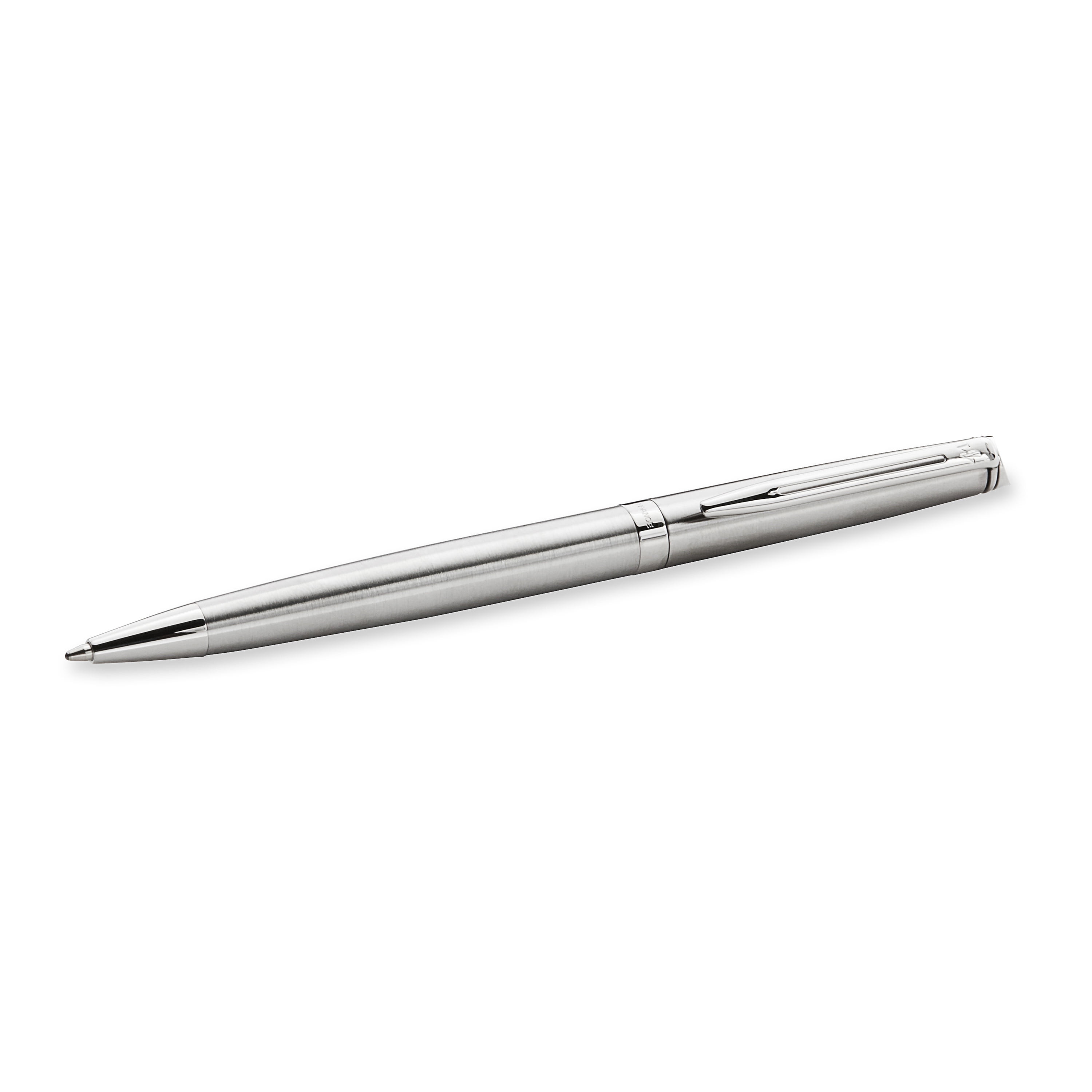 Contemporary Professional SILVER CHROME /STEEL BALLPOINT PEN Blue & Black ink 