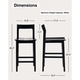 thumbnail image 2 of Joyyskill Wood Bar Stools Set of 4, Counter Height Barstools Armless Farmhouse Wooden Bar Dining Chairs with Solid Wood Legs, Black, 2 of 5