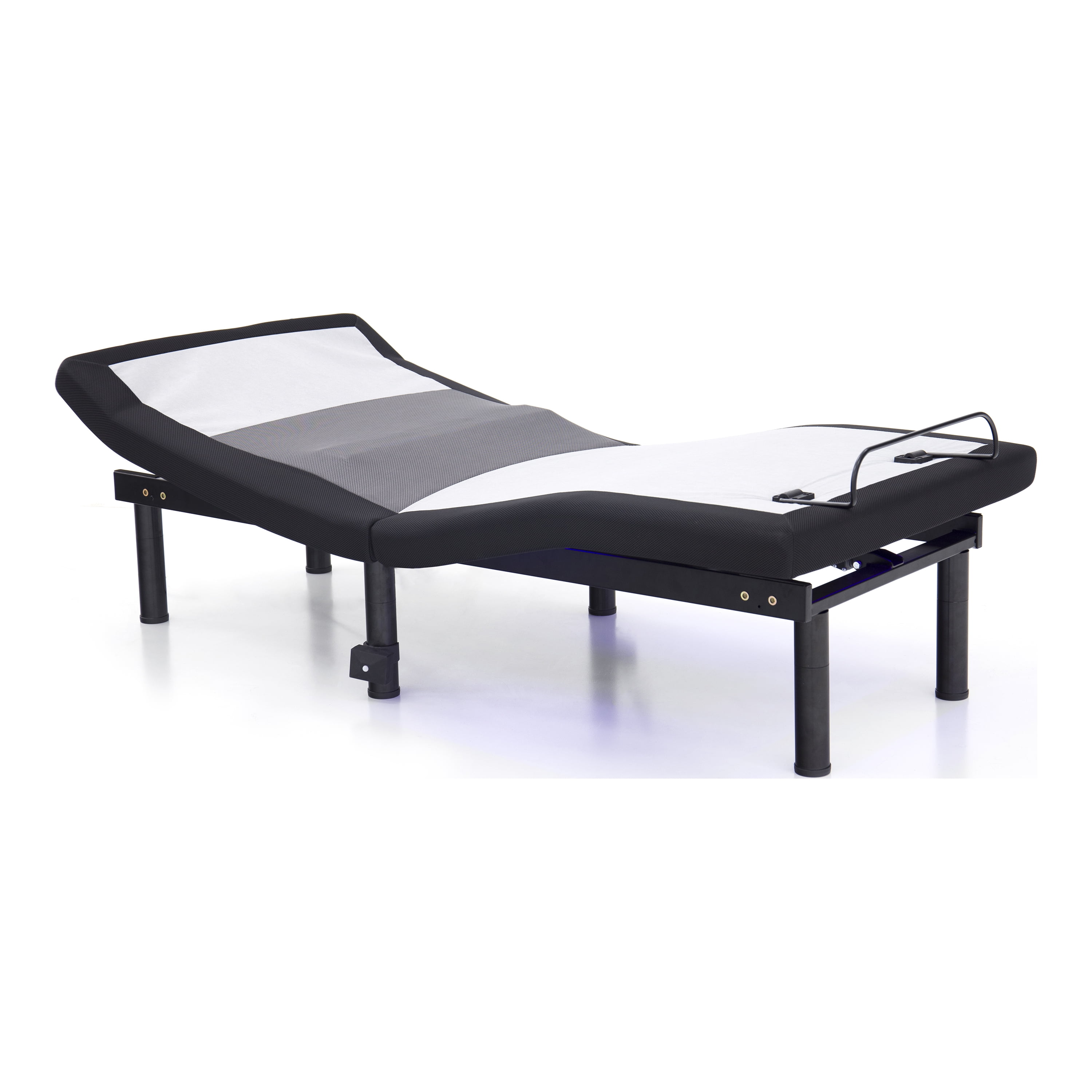 Furniture of America Micklin Metal King Adjustable Bed Base Frame with Remote,Gray and White