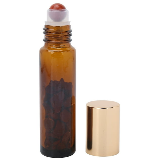 Botella de vidrio con rodillo, capacidad de 10 ml, para aceites esenciales, color marrón