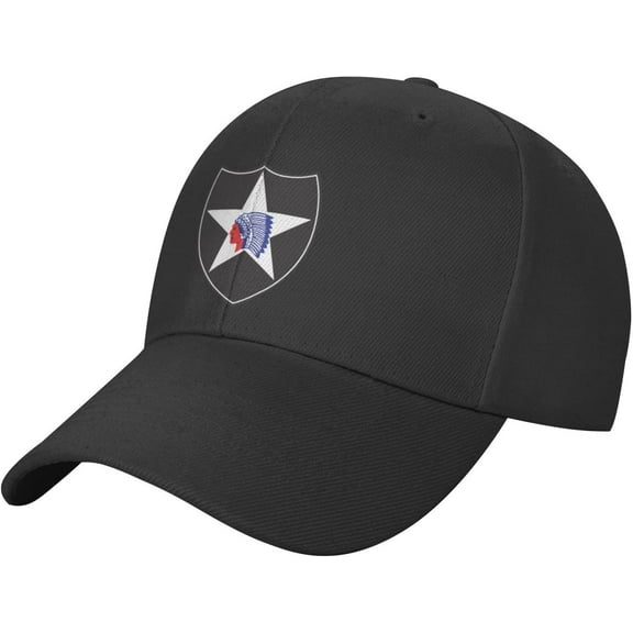 Classics Baseball Cap 2nd Infantry Division Caps Adjustable for Women Men Black
