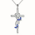 thumbnail image 2 of Sdmnsg-T Cross Necklace Sterling Silver Cross Pendant Necklace Religious Gifts for Women Men, 2 of 6