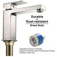 thumbnail image 5 of Aquaterior 1 Hole Bathroom Sink Faucet Square 1 Handle Cold & Hot Water Nickel 3.2 lbs, 5 of 11