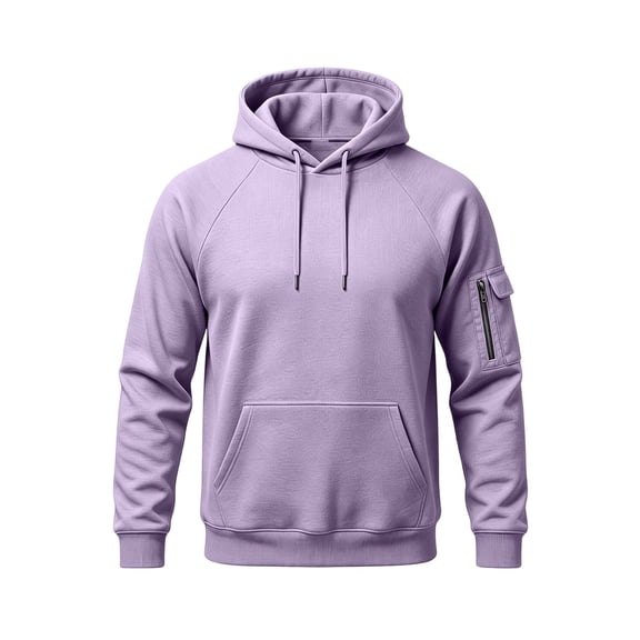 Yutgune Men's Loose Fit Pullover Hoodie, Solid Long Sleeve Hooded Sweatshirt with Side Pockets