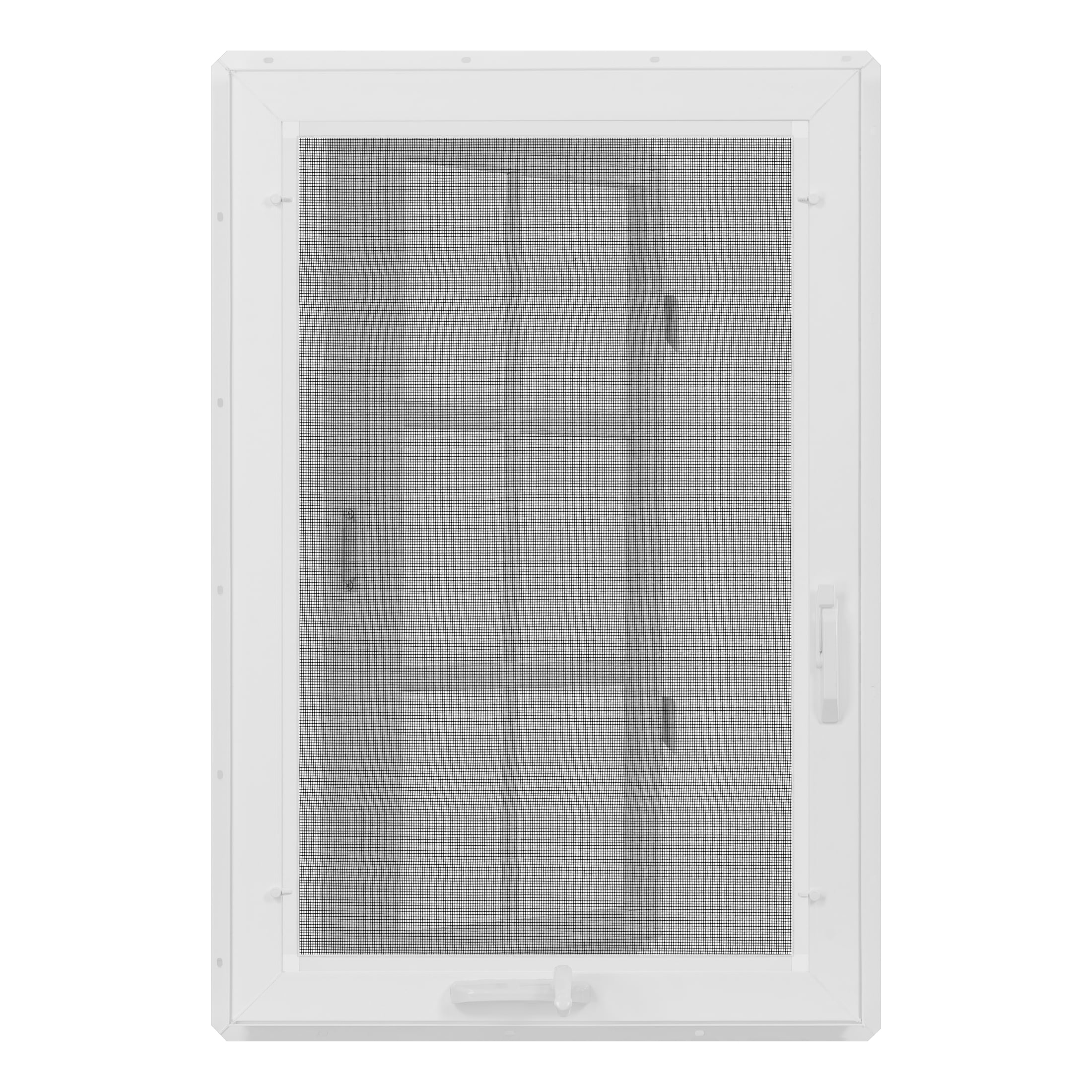 24 in. x 36 in. White Vinyl Double-Pane Insulated Left-Hand Casement Window with SDL Grids and Screen