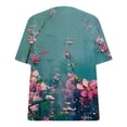 thumbnail image 6 of Fesfesfes Women Plus Size Workout Clothing Women's Fashion Casual Plus Size Scenic Flowers Printing V-Neck T-Shirt Tops Womens Tops 5XL(US:18), 6 of 6
