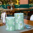 thumbnail image 6 of Daisy Flower on Stripe 2 PCS LED Flickering Flameless Candles with Remote Control Realistic 3D Wick Window Candles Sets for Wedding Table Home Decoration Gifts, 6 of 7