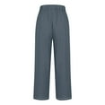 thumbnail image 4 of Lmnyox Summer Straight Leg Pants for Women Flowy Elastic Waist Lounge Pants with Pocket Lightweight Palazzo Pants, 4 of 5