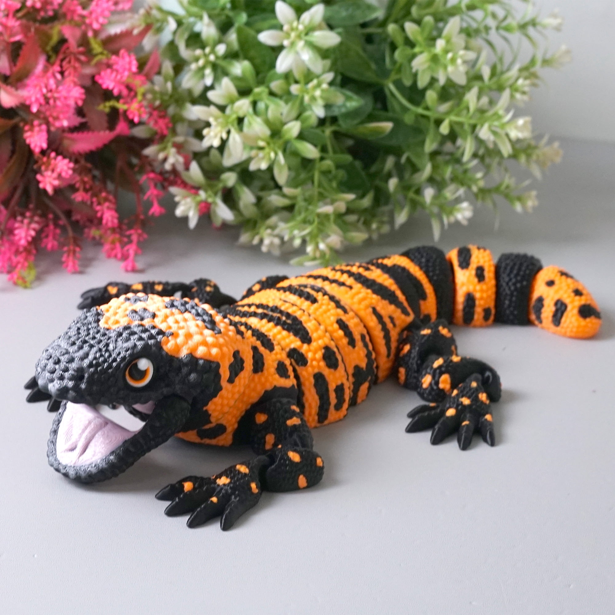 3D Printed lizard,Flexible Joint Animal lacertid Figurines,Realistic Eyes, Home Office Decor,Fidget Toy for Adults Teens Boy Festival Gifts