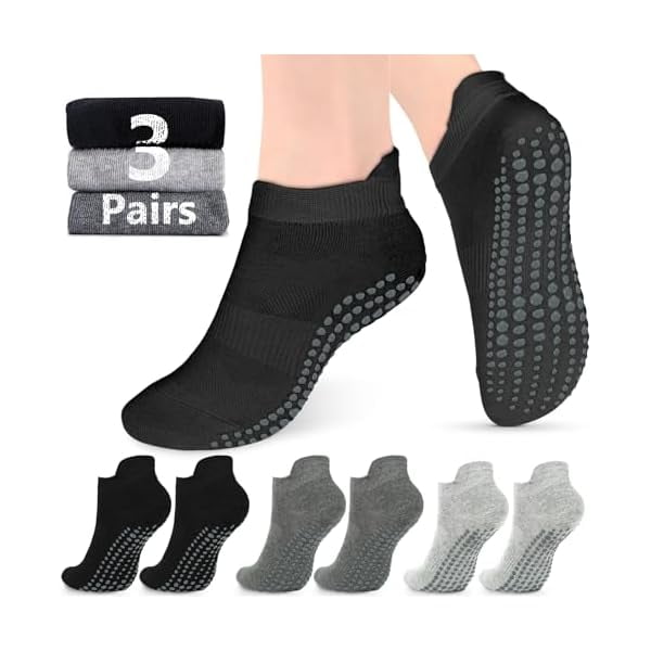 HAYAN Grip Socks for Women Men Pilates Grip Socks Non Slip Yoga Sock with Grips for Barre Barefoot Hospital Grippy Sock