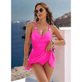 thumbnail image 4 of Traje de Baño de una Pieza para Mujer, Ajustado, Cruzado, Sin Espalda, Rosa, Rojo, Talla S, 4 of 6