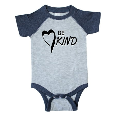 

Inktastic Be Kind with Heart Ribbon in Black Text Gift Baby Boy or Baby Girl Bodysuit