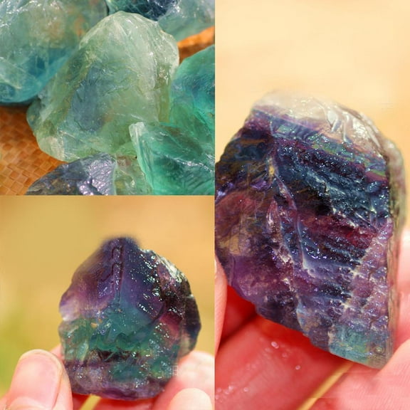 BETTERLIFE Natural Fluorite Stone Quartz Crystal Rough Healing Specimen Gemstone Gravel F7S6