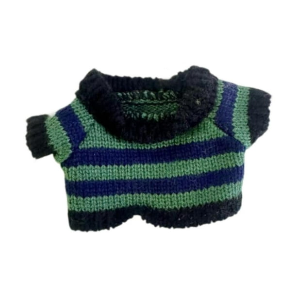 Ropa para muñecos de peluche de 20 cm, accesorios para animales de peluche, cómoda y elegante, para hacer tú mismo. Rayas verde oscuro
