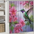 thumbnail image 6 of Creowell Hummingbird Purple Flower Tree Branch Modern Waterproof Shower Curtain for Country Cottage & Farmhouse Bathroom Decor 100% Polyester Home Bathroom Curtain Decoration with Hooks 60x72, 6 of 7