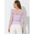 thumbnail image 4 of Top de encaje de blubordade manlarcon soplo semitransparente vintage pamujer Morado Claro XS, 4 of 5