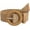 Medium Brown, variant on Women's Round Buckle Elastic Straw Belts Boho Waist Belt