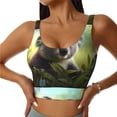 thumbnail image 1 of Fotbe Daisy Koala Pattern Womens' Sports Bra Longline Wirefree Padded with Medium Support Sports Moisture-Wicking Workou Vest,Tank Top-Small, 1 of 8