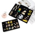 thumbnail image 5 of Black Velvet Jewelry Display Stackable Exquisite Jewellery Holder Portable Ring Earrings Necklace Organizer Box Blue, 5 of 5