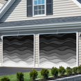 thumbnail image 3 of Black Ombre Stripes Garage Door Cover Banner 7 x 16 FT, Modern Abstract Sea Waves Spray Art Garage Door Curtains Backdrop with Grommets for Indoor Outdoor Wall Party Porch Yard Decorations Background, 3 of 9
